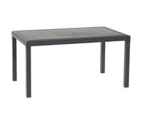 Bica Design Table plastique rectangulaire grande rotin jardin extérieur 90×150×74h