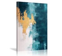 Grande Tableau Decoration Murale Moderne Bleu et Blanc Abstrait Art Mural Impression Sur Toile Peintures pour Salon Chambre Bureau Decor Maison Affiches 70x140 cm Avec Cadre
