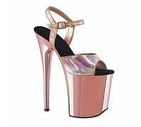 Grande Taille 20 CM Talon Haut Plateforme Bout Ouvert Talons Sandales Chaussures Mariage Discothèque Scène Spectacle Pôle Danse Sexy Strip-Tease Pompes Unisexe,d'or,45 EU
