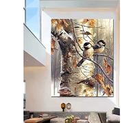 Grande Taille 5D Diamond Painting Bouleau Oiseau 40x80cm DIY Peinture Diamant, Peinture de Broderie De Foret Complet, Strass Point De Croix Painting Artisanats Décor Murale À La Maison