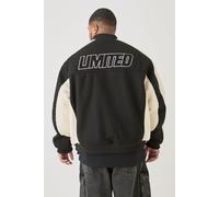 Grande taille - Bomber en polaire à écussons homme - noir - XXL, noir
