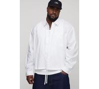 Grande taille - Chemise oversize à broderie B homme - blanc - 2XL, blanc
