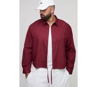 Grande taille - Chemise oversize à broderie B homme - brun - 2XL, brun