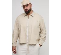 Grande taille - Chemise oversize à broderie B homme - pierre - 2XL, pierre