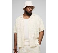 Grande taille - Chemise oversize à écussons homme - pierre - XXL, pierre