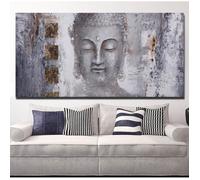 Grande taille de Bouddha Zen - Tableau mural sur toile - Peinture à l'huile Pour salon Décoration de la maison, Sans cadre,60x180cm