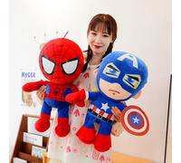 Grande taille dessin animé Super héros peluches Captain America Spider Man Iron Man poupée douce peluche Anime peluches cadeaux d'anniversaire enfants Spider Man