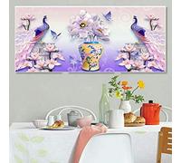 Grande Taille Diamant Peinture 5D DIY Diamond Painting Foret Complet Kits Deux Paons Cristal Strass Point de Croix Diamant Broderie Décor Foret Carré 40x120cm H16769
