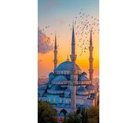 Grande Taille Diamond Painting Adulte, 5D DIY Broderie Diamant Kit Complet La mosquée, Peinture Diamant Artisanat Strass Point de Croix Painting pour Adultes, Décor Intérieur Cadeaux 90x180 cm x-615