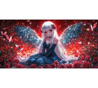 Grande Taille Diamond Painting Adulte, 5D DIY Broderie Diamant Kit Complet La rose des anges, Peinture Diamant Artisanat Strass Point de Croix Painting pour Adultes, Décor Intérieur 100x200 cm x-738