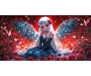 Grande Taille Diamond Painting Adulte, 5D DIY Broderie Diamant Kit Complet La rose des anges, Peinture Diamant Artisanat Strass Point de Croix Painting pour Adultes, Décor Intérieur 80x160 cm x-738