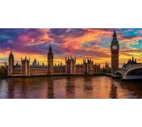 Grande Taille Diamond Painting Kits Big Ben à Londres, 5D DIY Diamond painting Adulte Art Cristal Broderie Peintures Diamant Arts Artisanat pour Enfants Home Office Décor Murale, Cadeaux 30x60 cm s625