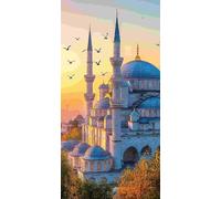 Grande Taille Diamond Painting Kits La mosquée, 5D DIY Diamond painting Adulte Art Cristal Broderie Peintures Diamant Arts Artisanat pour Enfants Home Office Décoration Murale, Cadeaux 70x140 cm s-760