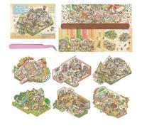Grande Taille DIY 3D Autocollant Scène Livre pour Enfants Adultes 6 Sets 3D Stickers Scène DIY 3D Maison Maison Miniature Scène Autocollant Thérapie pour Adultes Stress Relief Passage Le Temps