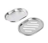 Grande Taille en Acier Inoxydable Porte-Savon Porte-conteneurs récipient de Drainage Creux Double Couche Porte-Savon avec Grande vidange Durable(Strip)