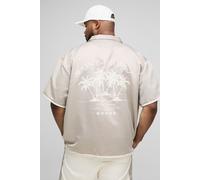 Grande taille - Ensemble satiné à imprimé Saint Tropez homme - taupe - 2XL, taupe