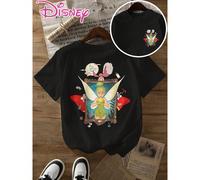 Grande Taille - Grande Taille - Vêtements d'été Disney authentiques pour femmes avec des illustrations artistiques de Clochette et du Capitaine Crochet. Ce nouveau t-shirt à manches courtes est un Top
