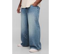 Grande taille - Jean baggy à strass homme - light wash - 42, light wash