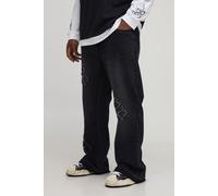 Grande taille - Jean flare slim à empiècement contrastant homme - bleu - 42, bleu