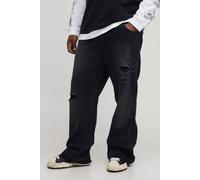 Grande taille - Jean flare slim à taches de peinture homme - bleu - 40, bleu