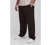 Grande taille - Jogging oversize à bords bruts homme - brun - 2XL, brun