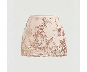 Grande taille Jupe courte décontractée pour femmes, printemps et été, verte, rétro, sexy, romantique, élégante, pour vacances, industrie lourde, multifonctionnelle, brodée, imprimée de paillettes, bri
