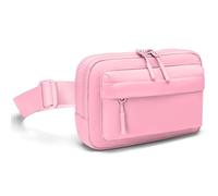 Grande taille - Mini sac banane - Longue bandoulière - Sac banane pour femme - Sac banane élégant - Sac à bandoulière unisexe pour homme, Double compartiment rose clair, Extra Plus Size, Sac banane