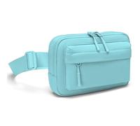 Grande taille - Mini sac banane - Longue bandoulière - Sac banane pour femme - Sac banane élégant - Sac à bandoulière unisexe pour homme, Double compartiment bleu glacé, Extra Plus Size, Sac banane