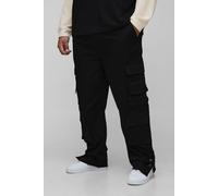 Grande taille - Pantalon cargo flare délavé homme - noir - 2XL, noir