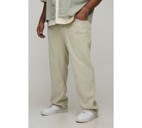 Grande taille - Pantalon droit délavé en velours côtelé homme - vert - 46, vert