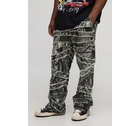 Grande taille - Pantalon flare skinny à bords bruts homme - camo - 40, camo