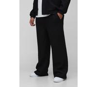 Grande taille - Pantalon large effet laine homme - noir - 2XL, noir