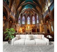 Grande taille Papier Peint de Photo 300x210 cm Architecture Des éGlises EuropéEnnes Peler Et Coller Papier Peint Panoramique intissé Murale Jaune Clair Pour Salon Chambre Enfant Chambre Décoration