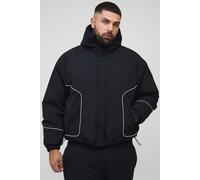 Grande taille - Parka matelassée à surpiqûres homme - noir - 3XL, noir