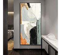 Grande Taille Peintures Abstraites Modernes Cadres Noirs Mur Art Toile Affiches Surdimensionnées Impressions pour Salon Décor À La Maison Photos 70x140cm (28x55in) Avec Cadre