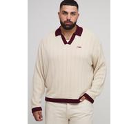 Grande taille - Pull oversize en maille homme - ecru - 5XL, ecru