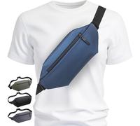 Grande taille - Sac banane - Sangle extra longue de 167,6 cm - Sangle étendue - Sac banane moderne - Sac banane unisexe - Sac banane partout avec sangle réglable, bleu marine, Extra Plus Size, Sac