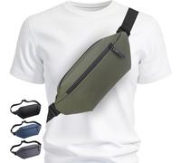 Grande taille - Sac banane - Sangle extra longue de 167,6 cm - Sangle étendue - Sac banane moderne - Sac banane unisexe - Sac banane partout avec sangle réglable, vert militaire, Extra Plus Size, Sac