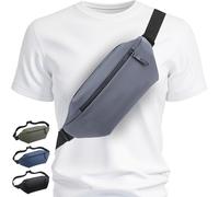 Grande taille - Sac banane - Sangle extra longue de 167,6 cm - Sangle étendue - Sac banane moderne - Sac banane unisexe - Sac banane partout avec sangle réglable, gris, Extra Plus Size, Sac banane