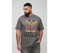 Grande taille - T-shirt à imprimé Nirvana homme - gris - 3XL, gris