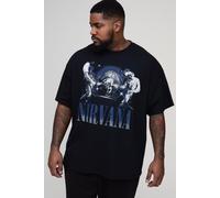 Grande taille - T-shirt à imprimé Nirvana homme - noir - 2XL, noir