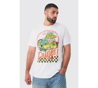 Grande taille - T-shirt à imprimé tortue homme - blanc - 2XL, blanc