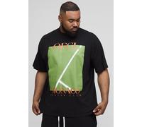 Grande taille - T-shirt oversize à col montant et imprimé Monaco homme - noir - 2XL, noir