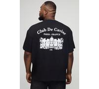 Grande taille - T-shirt oversize à imprimé Club homme - noir - 5XL, noir