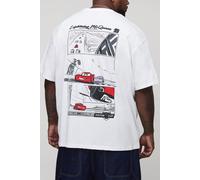 Grande taille - T-shirt oversize à imprimé Disney Cars homme - blanc - 4XL, blanc