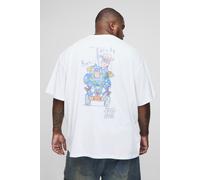 Grande taille - T-shirt oversize à imprimé Disney homme - blanc - 4XL, blanc