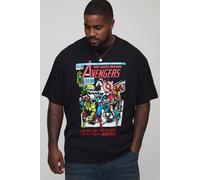 Grande taille - T-shirt oversize à imprimé Marvel Avengers homme - noir - 2XL, noir