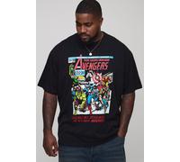 Grande taille - T-shirt oversize à imprimé Marvel Avengers homme - noir - 4XL, noir