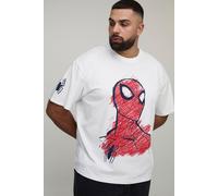 Grande taille - T-shirt oversize à imprimé Marvel Spider-Man homme - blanc - 3XL, blanc
