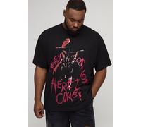 Grande taille - T-shirt oversize à imprimé Nightmare on Elm Street homme - noir - 4XL, noir